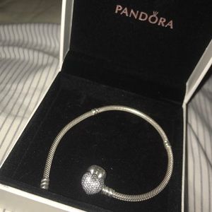 Pandora pavé heart bracelet, clear CZ